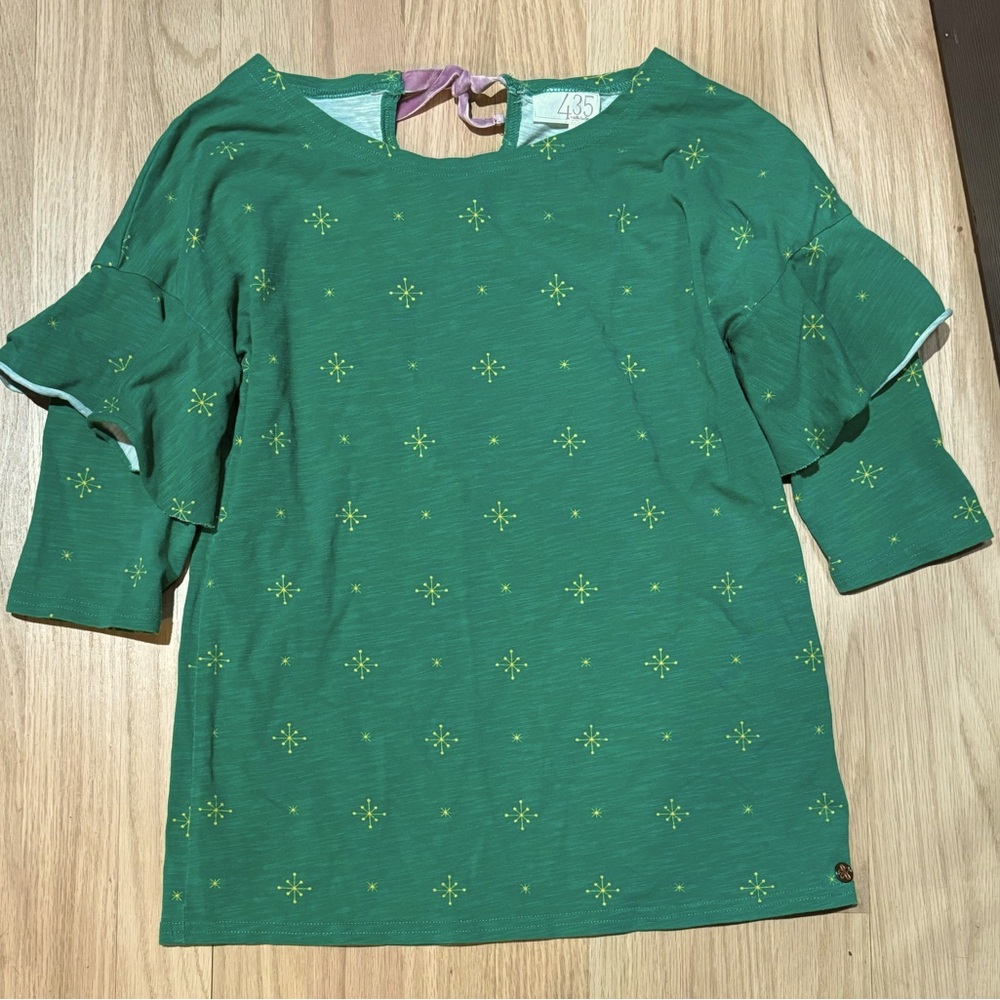Matilda Jane 435 green sparkle puff sleeve top 10